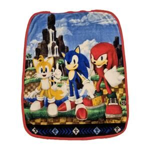 Sonic the Hedgehog Fleece Throw Blanket Multicolored Polyester 48x36"